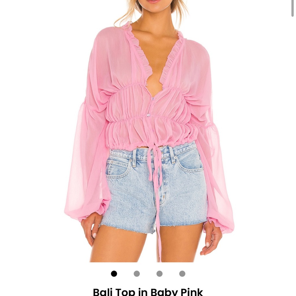 Women's Pink Ruffle Blouse